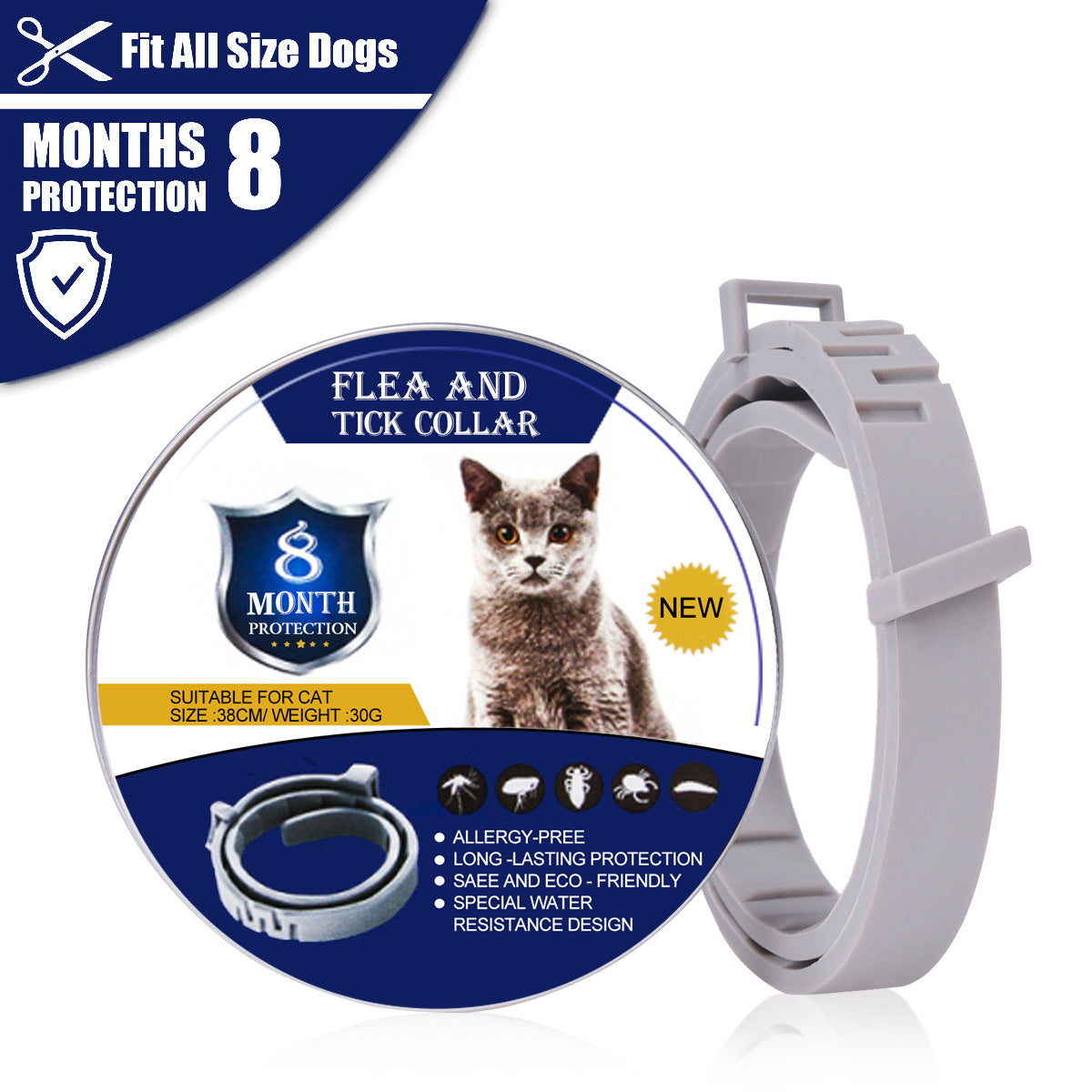 Collars 8-Months Full Protection (Dog or Cat)