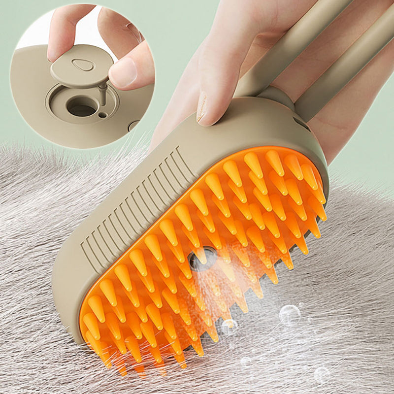 Electric Steam Brush – 3-In-1 Pet Grooming Comb for Cats and Dogs