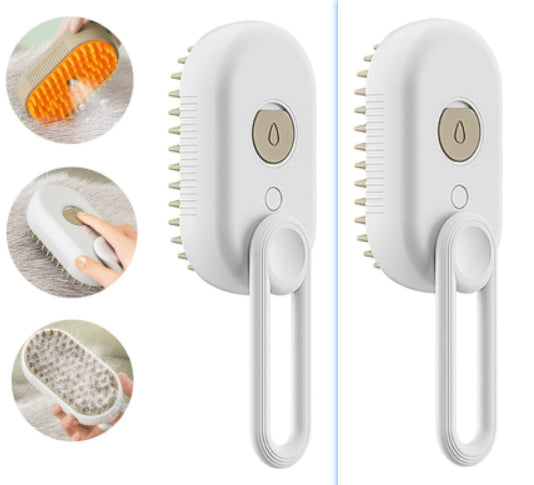 Electric Steam Brush – 3-In-1 Pet Grooming Comb for Cats and Dogs
